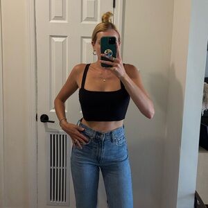 Forever 21 black square neck crop top